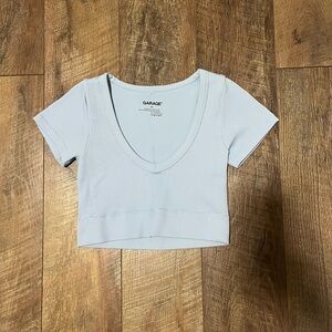 Garage Ribbed V-Neck Crop Top